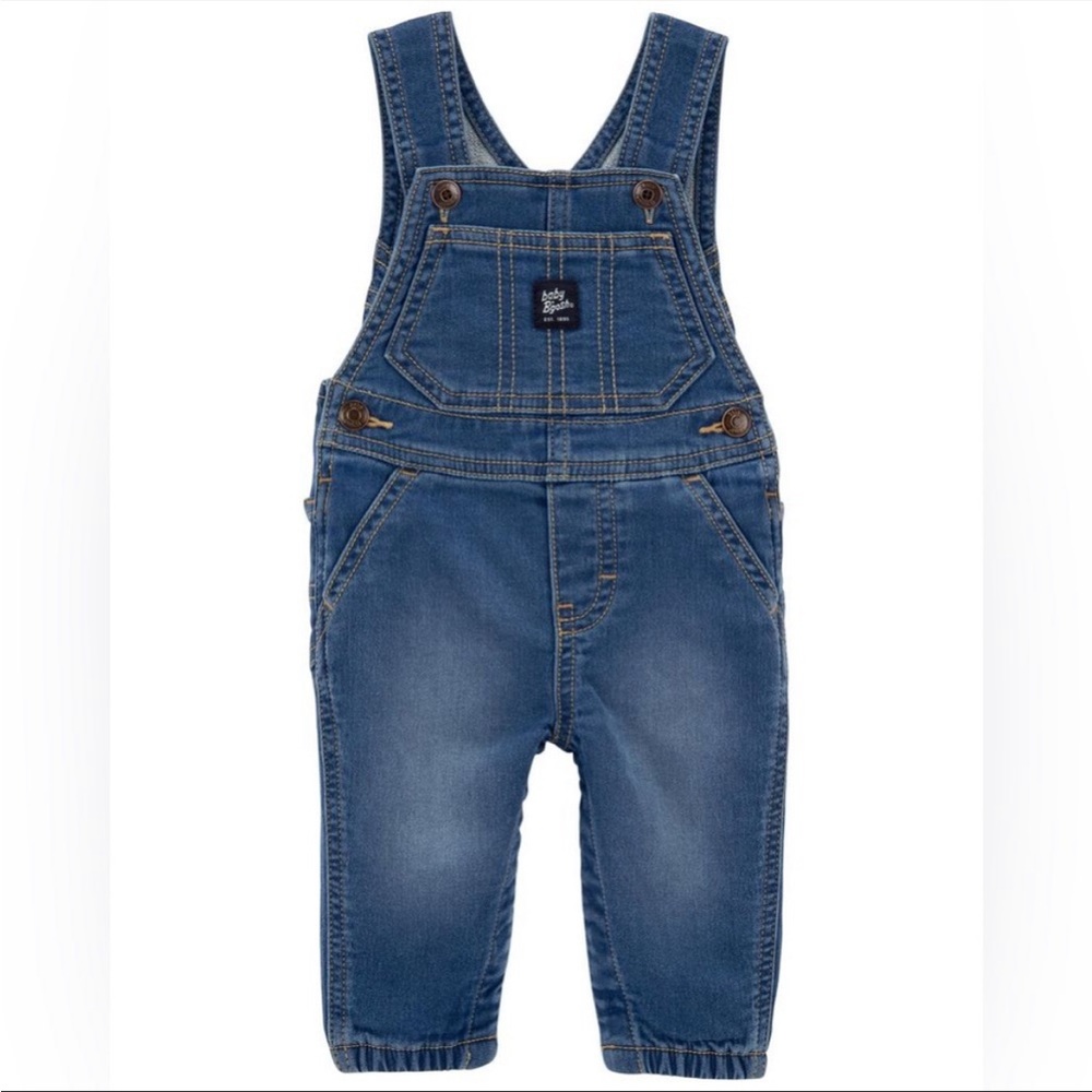 NWT Oshkosh B’Gosh Baby Knit-Like Denim Overalls | Size: 3 Months